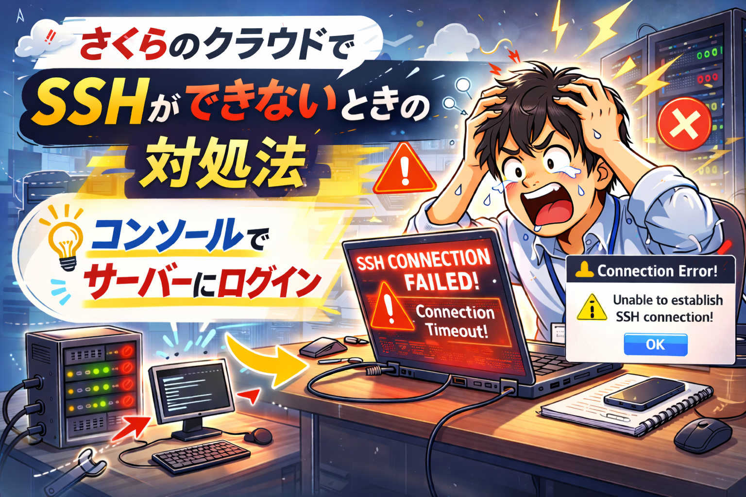 さくらのクラウドでサーバにSSHができなくなったときにサーバにログインする方法