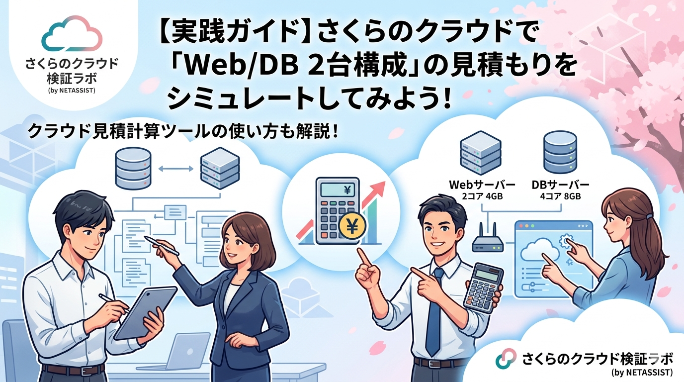 さくらのクラウドで「Web/DB 2台構成」の見積もりをしてみよう