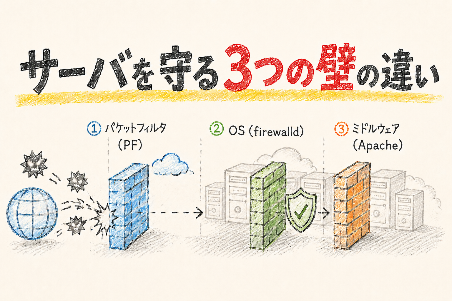 さくらのクラウドのIP制限はどこでやる？PFとOS・アプリ（ミドルウェア）で比較