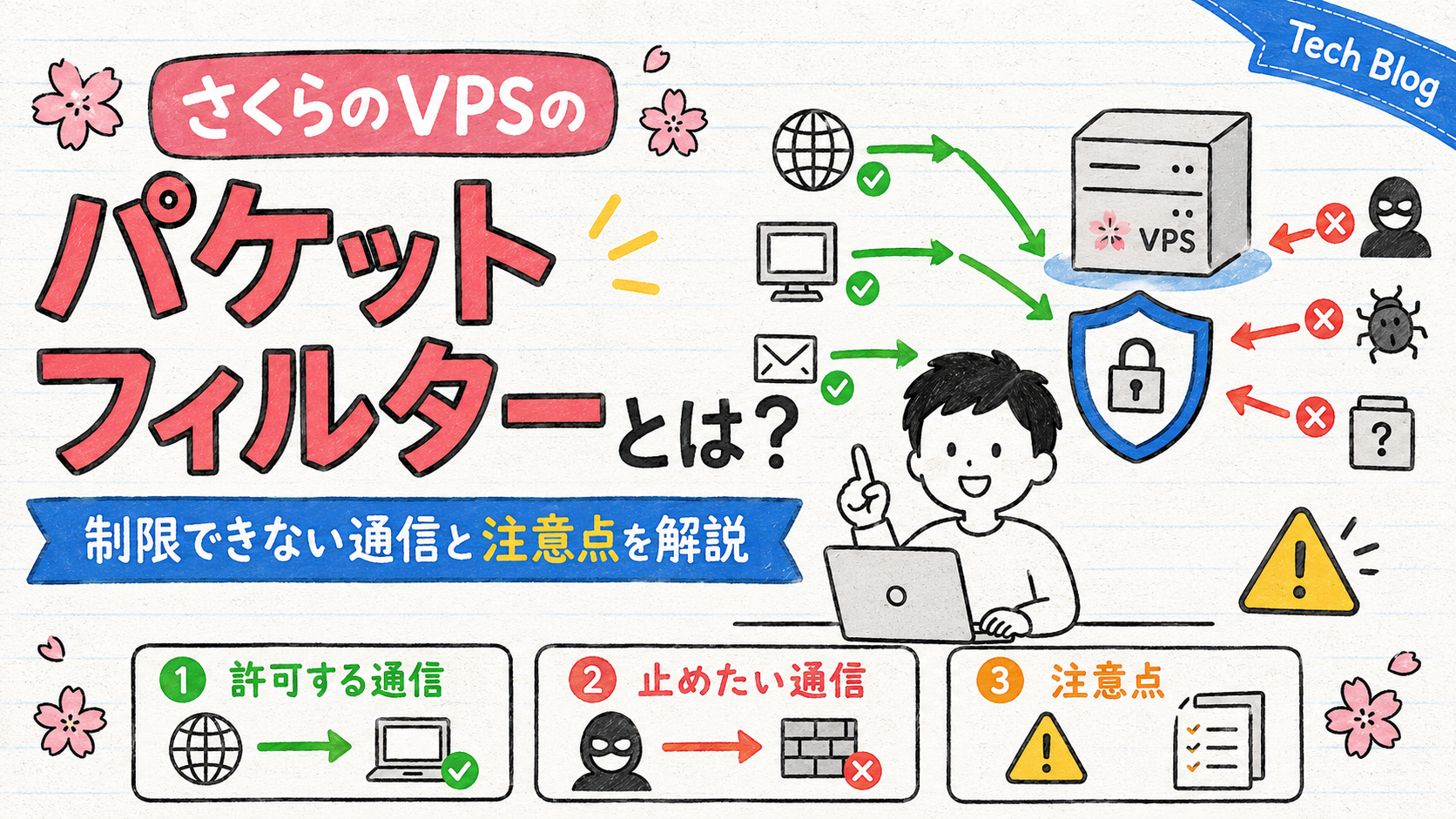 さくらのVPSのパケットフィルターとは？制限できない通信と注意点を解説