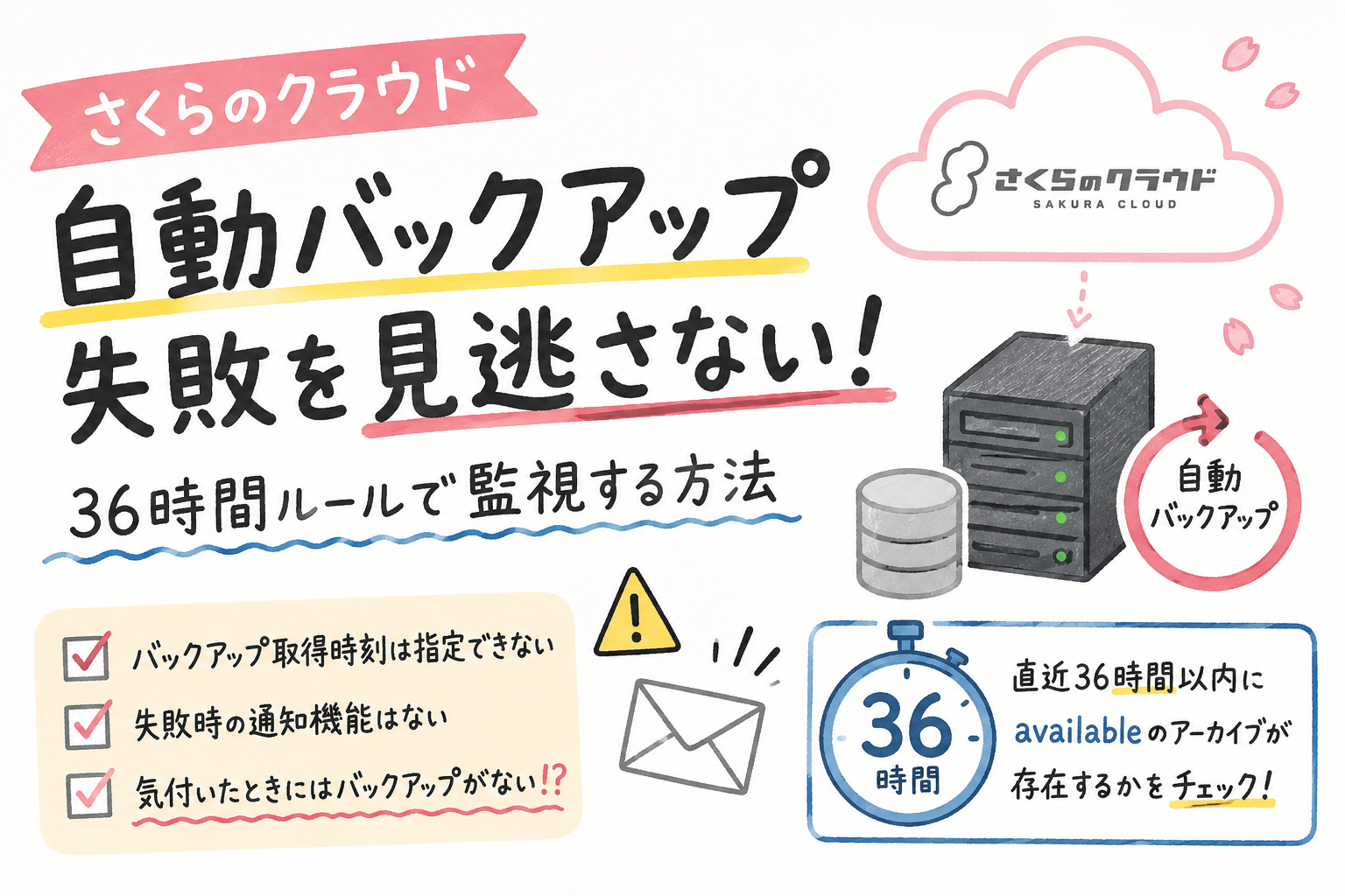 さくらのクラウドの自動バックアップ失敗を見逃さない！