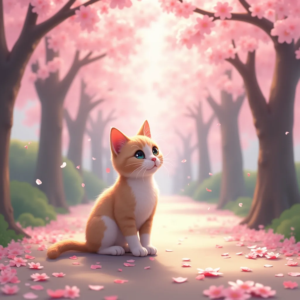 FLUX.1-devで生成した猫と桜の画像 seed2