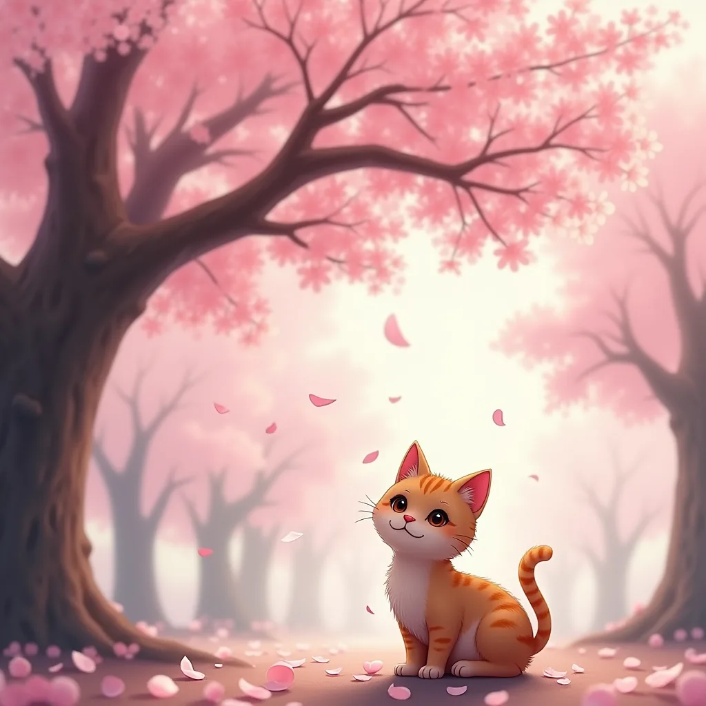 FLUX.1-devで生成した猫と桜の画像 seed3