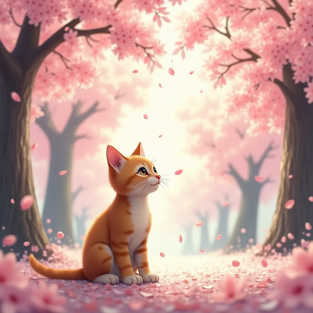 FLUX.1-devで生成した猫と桜の画像 seed5
