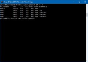 Bash on Windwos での df コマンド